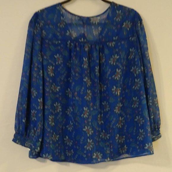 Dalia Blue Floral Print Top - Picture 6 of 6